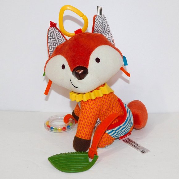 Skip Hop Bandana Buddies FOX Baby Plush Activity Teething Toy Rattle - Picture 1 of 9